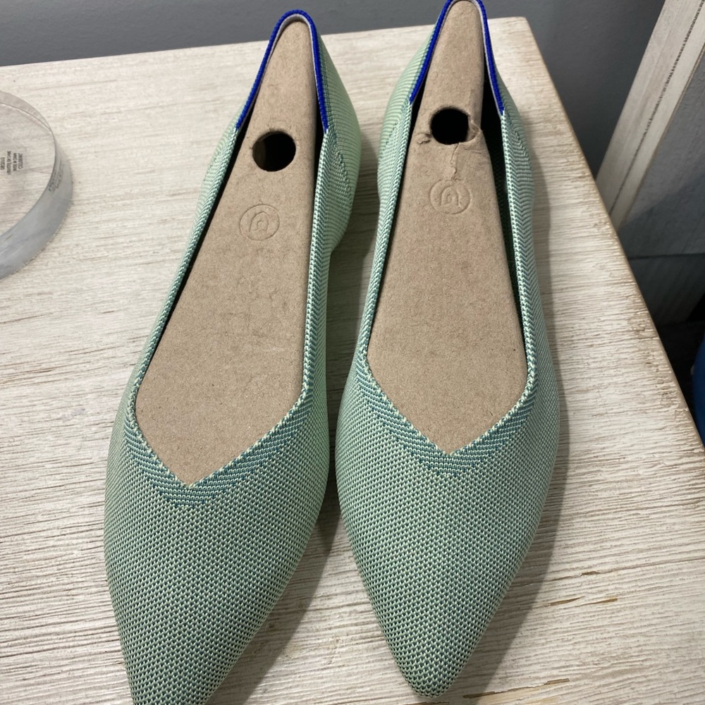 Rothy's Mint Green Pointed Flats